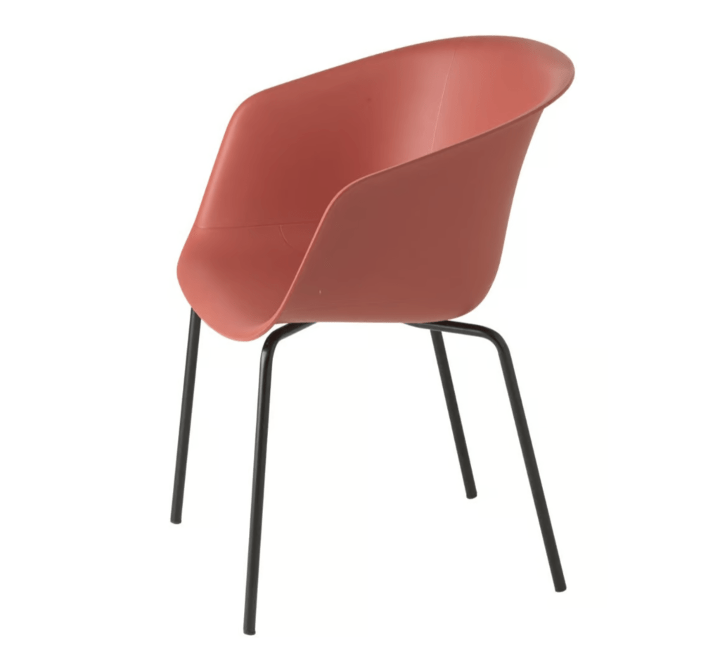 Dunk 1191 polypropylene chair with armrests by Philippe Tabet